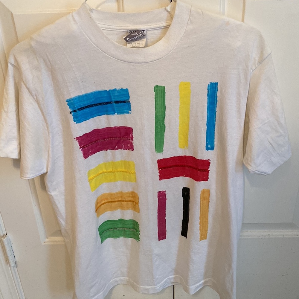 Retro 80s Color Block Tee - image 1